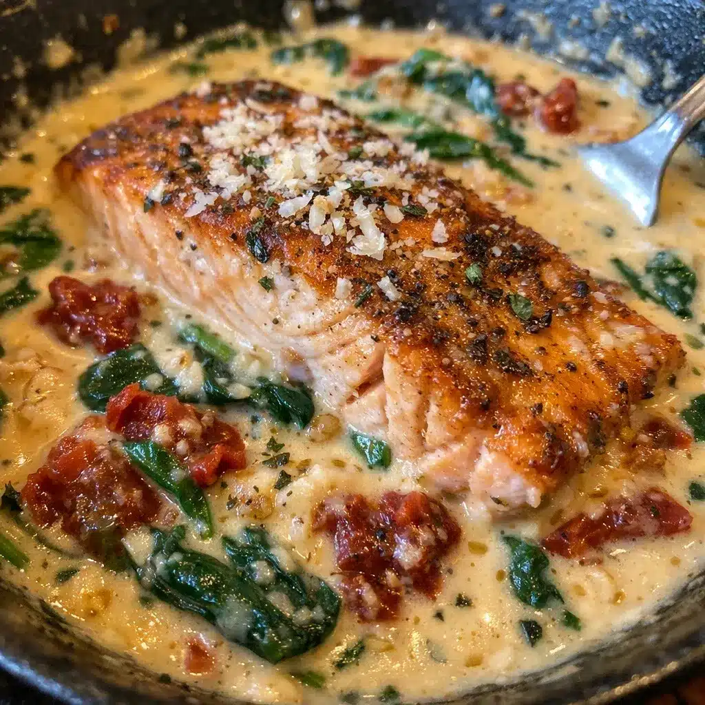 Creamy Tuscan Salmon with Spinach