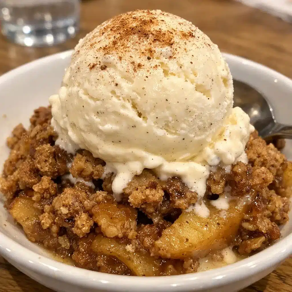 Warm Apple Crisp with Vanilla Bean Ice Cream