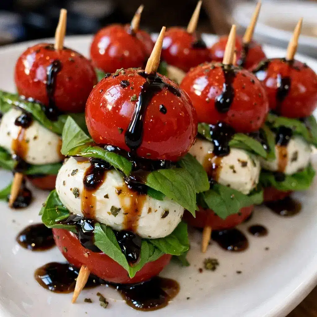 Caprese Skewers with Balsamic Glaze