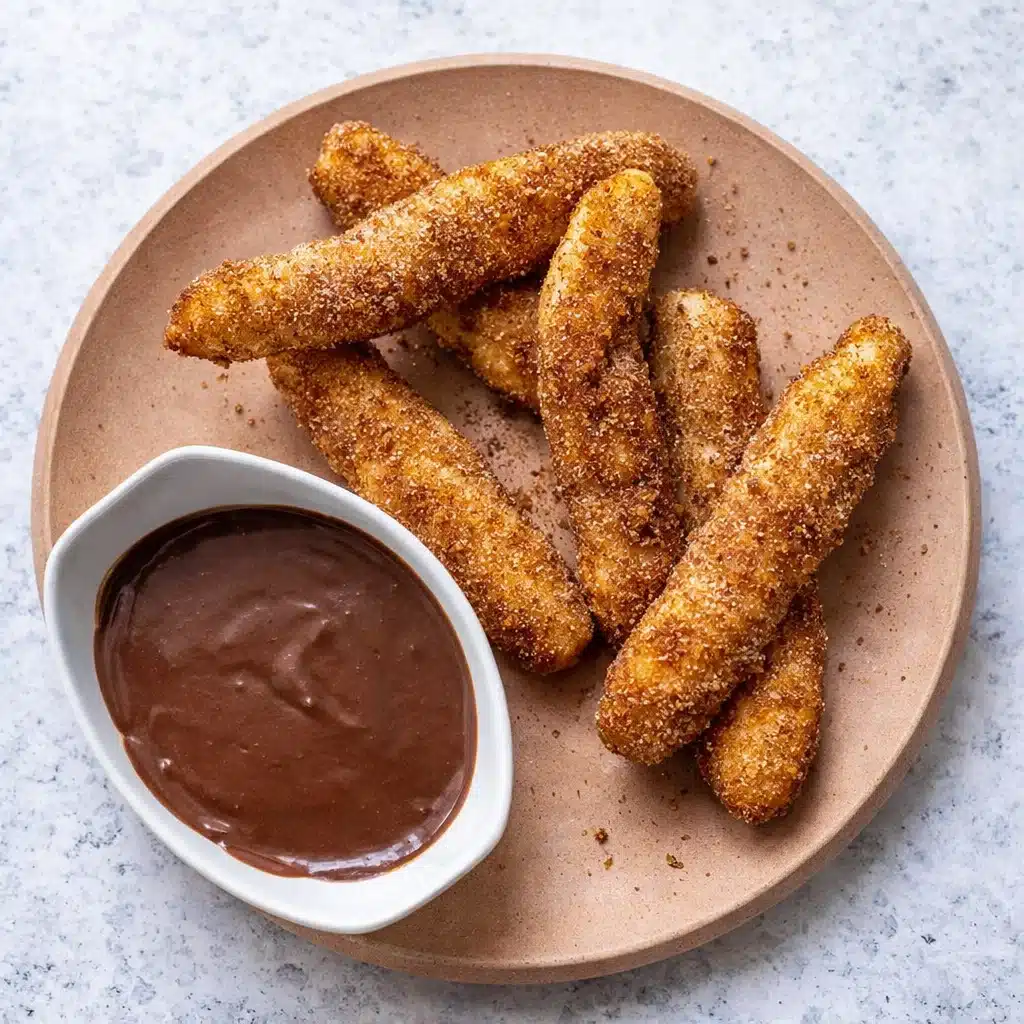 Air Fryer Churros with Chocolate Sauce
