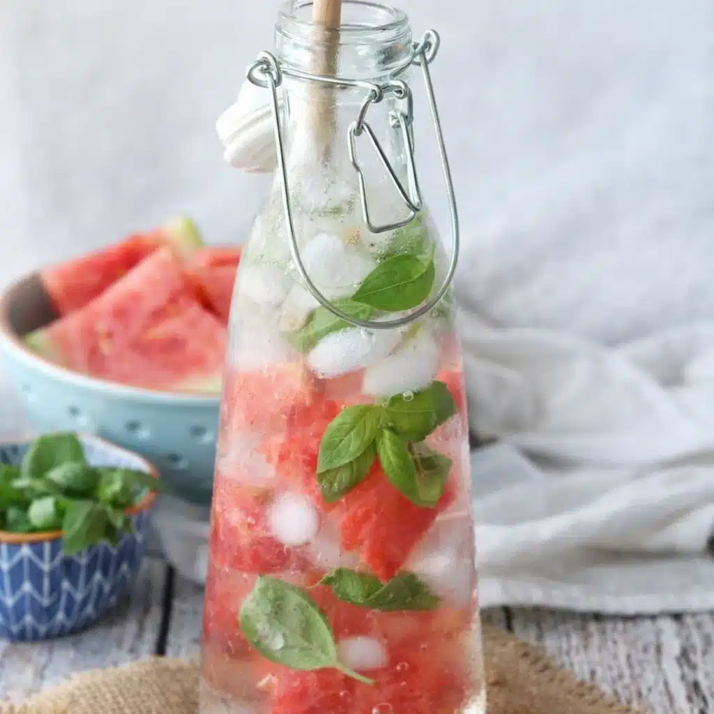 Watermelon Basil Infused Water