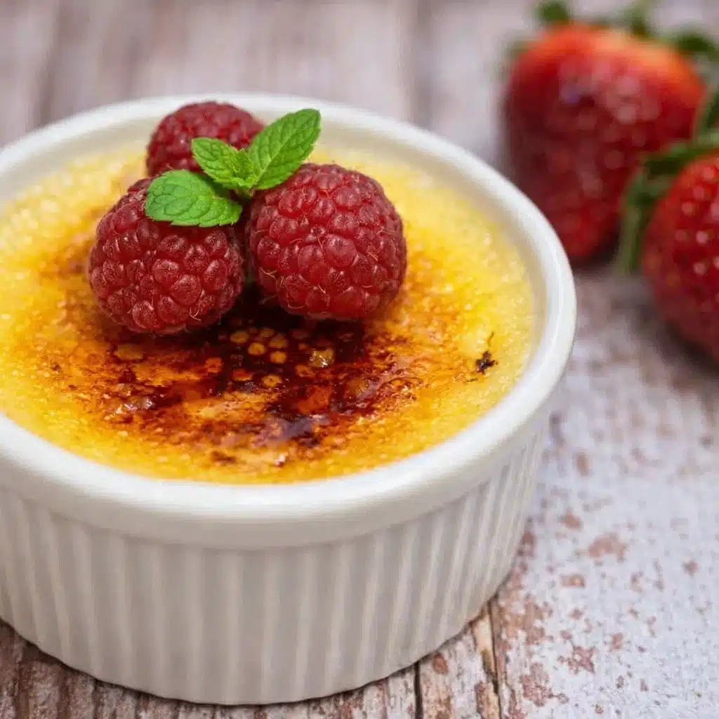 Crème Brûlée with Fresh Berries