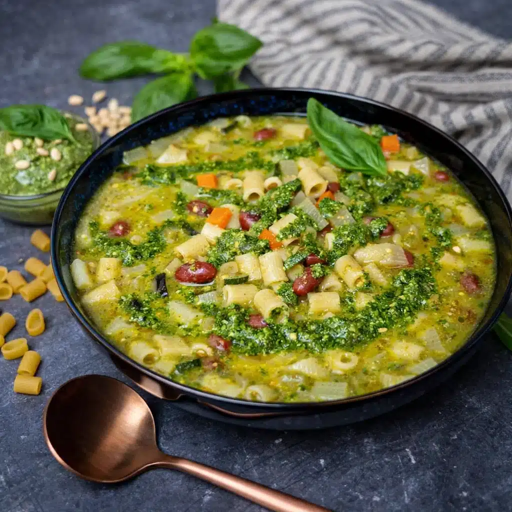 Minestrone with Pesto Drizzle